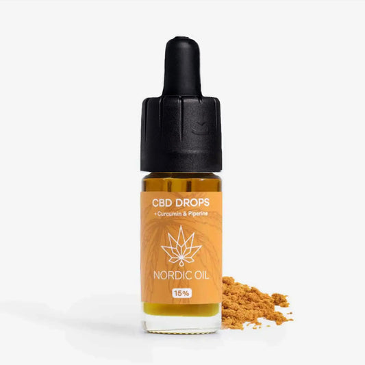 CBD dråber 1500mg (15%) med curcumin og piperin