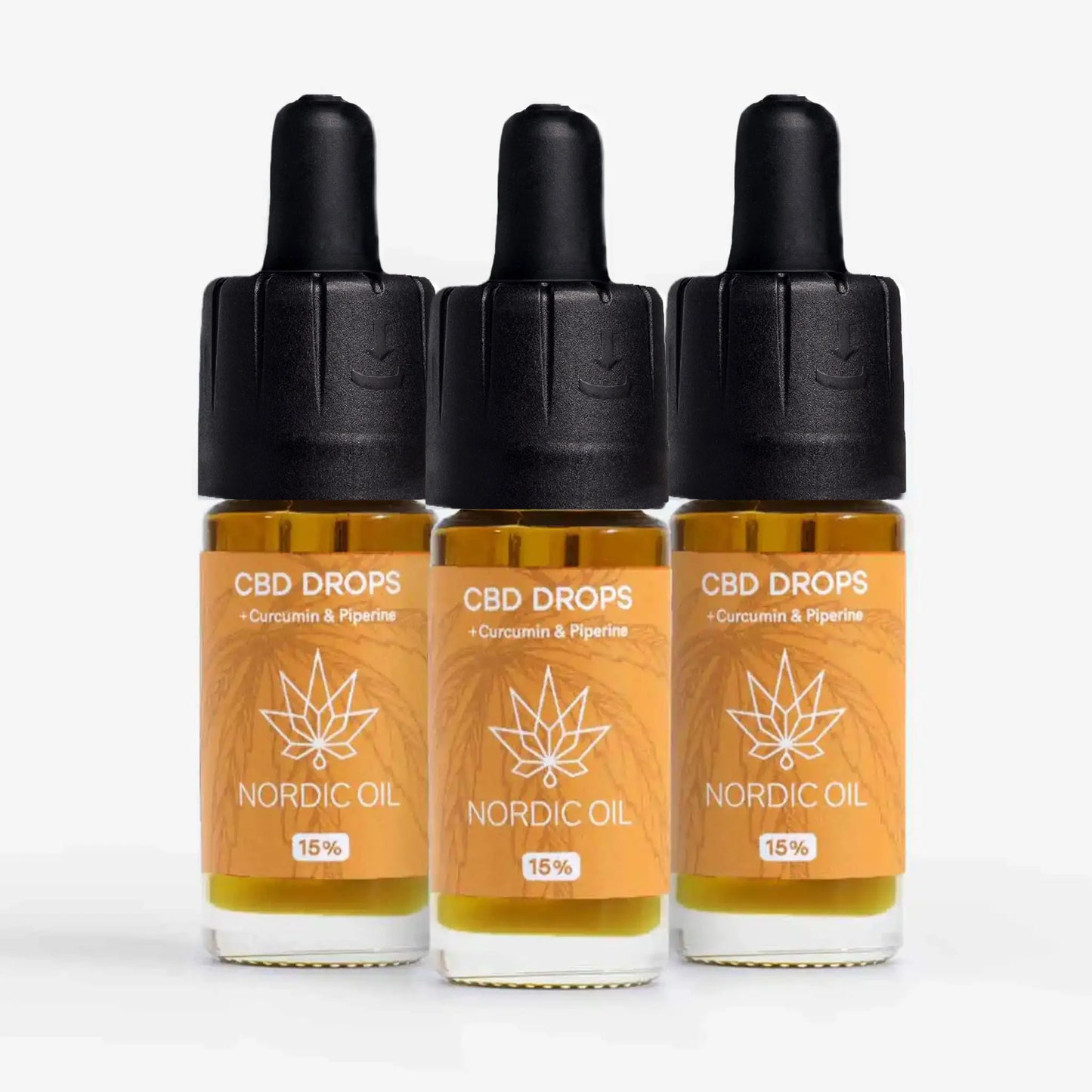 3 x 15% CBD olie med Curcumin (Køb 3 betal for 2)