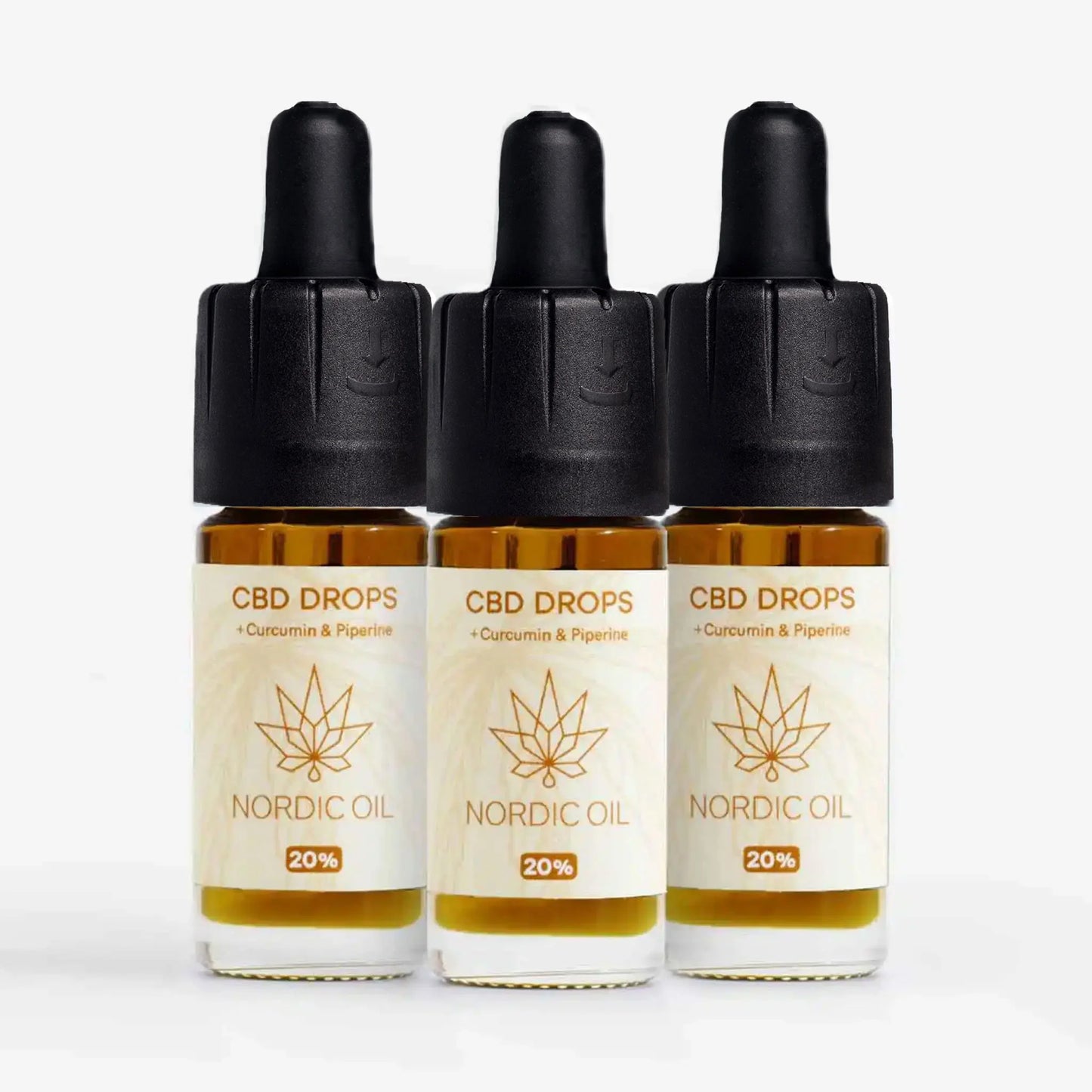 3 x 20% CBD olie med Curcumin (Køb 3 betal for 2)